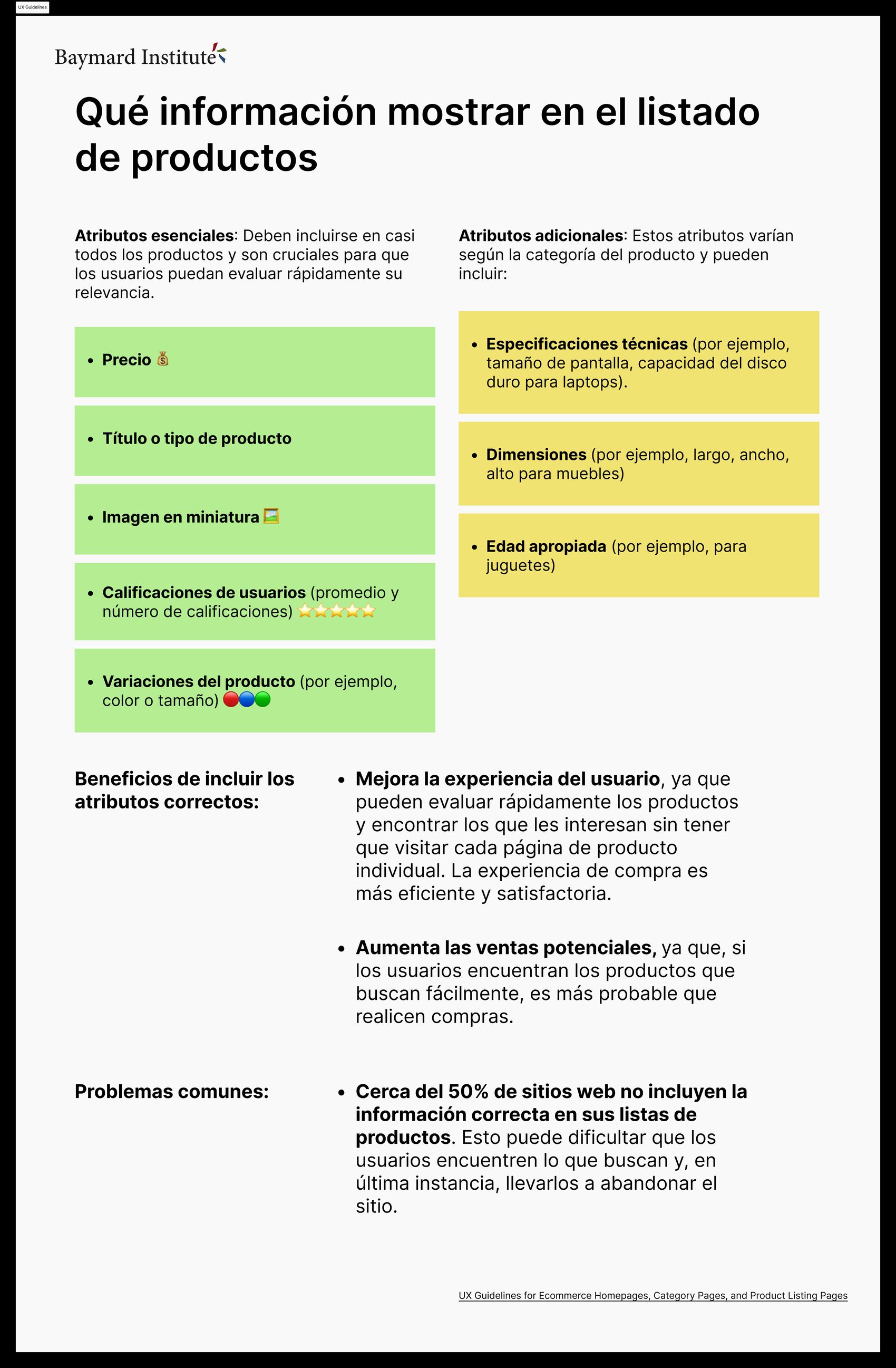 UX guidelines — detail